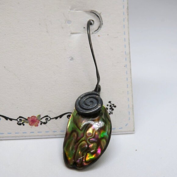 Aphorism Earrings Sterling Silver Abalone Shell Drop Dangle New - Picture 6 of 7